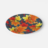 秋のどんぐりとオーク葉の ペーパープレート (アングル)