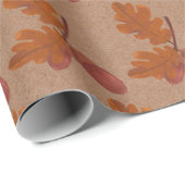 秋のどんぐりの模様 ラッピングペーパー (ロールコーナー)