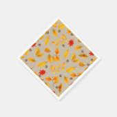 秋のどんぐりや葉り スタンダードカクテルナプキン (角)