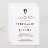 秋のどんぐり Save the Date 招待状 (正面/裏面)