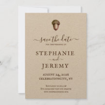 秋のどんぐり Save the Date 招待状