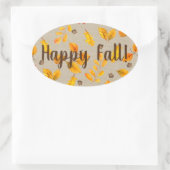 秋のどんこ葉と 楕円形シール (バッグ)