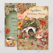 秋のねこパーティー招待状 招待状 (正面/裏面)
