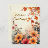 秋のはがきの開花 シーズンポストカード (正面/裏面)