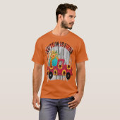 秋のはじまりおめでとう オーバーサイズ 3 Tシャツ (正面フル)
