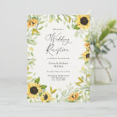 秋のひまわりとグリーン ウェディングパーティー 招待状 (スタンド正面)