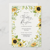 秋のひまわりとグリーン ウェディング レセプション 招待状 (正面/裏面)