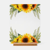 秋のひまわりとグリーン ブライダルシャワーの歓迎 アクリルサイン (正面)