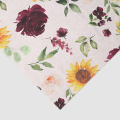 秋のひまわりとバーガンディローズのブライズシャワー 薄葉紙 (詳細)