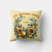 秋のひまわりとレモンの家の装飾 クッション (裏面)