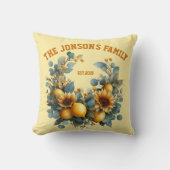 秋のひまわりとレモンの家の装飾 クッション (正面)