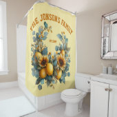 秋のひまわりとレモンの家の装飾 シャワーカーテン (インサイチュ)