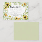 秋のひまわりの赤ちゃんの贈り物展 エンクロージャーカード (正面/裏面)