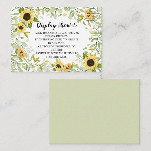 秋のひまわりの赤ちゃんの贈り物展 エンクロージャーカード (正面/裏面)