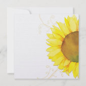 秋のひまわりウェディングシャワーのカップル 招待状 (裏面)