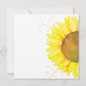 秋のひまわりウェディングシャワーのカップル 招待状 (裏面)