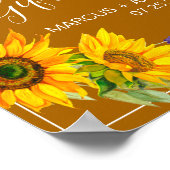 秋のひまわりウエディングギフトサイン ポスター (角)