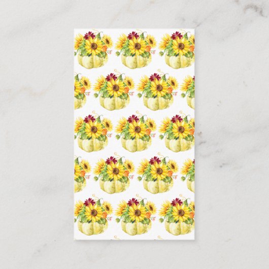 秋のひまわりカボチャ赤ちゃんシャワーおむつラッフル エンクロージャーカード (裏面)