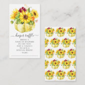 秋のひまわりカボチャ赤ちゃんシャワーおむつラッフル エンクロージャーカード (正面/裏面)