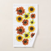 秋のひまわりカラフル写真集タオル集 バスタオルセット (ハンドタオル)