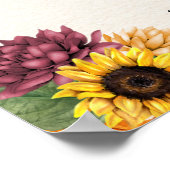 秋のひまわりフローラ結婚のウェルカムサイン ポスター (角)