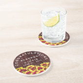 秋のひまわり木のフェンス結婚の花 コースター (側面)