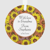 秋のひまわり模様 オーナメント (裏面)