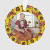 秋のひまわり模様 オーナメント (正面)