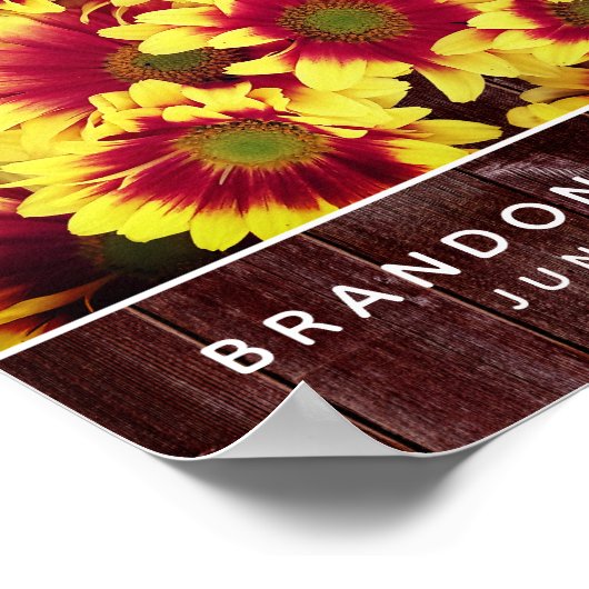 秋のひまわり素朴がフェス結婚ンへようこそ ポスター (角)