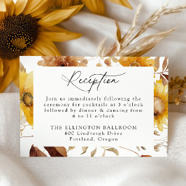 秋のひまわり素朴と野花披露宴 エンクロージャーカード