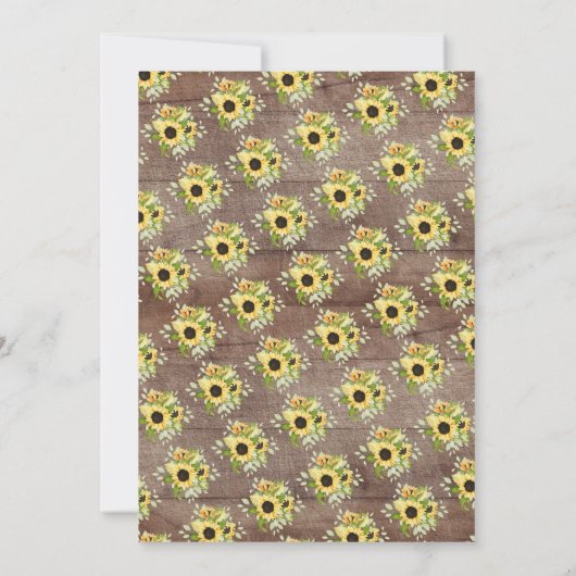 秋のひまわり素朴フローラ赤ちゃんシャワー 招待状 (裏面)