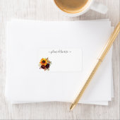 秋のひまわり素朴開花お届け先 ラベル (インサイチュ)