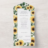 秋のひまわり結婚が一つの招待状に オールインワン招待状 (内側)