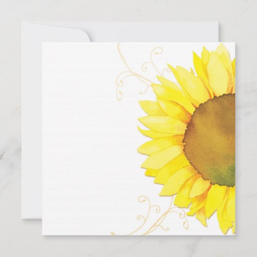 秋のひまわり結婚のカップルのシャワー 招待状 (裏面)