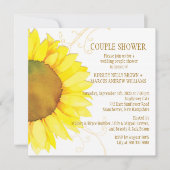秋のひまわり結婚のカップルのシャワー 招待状 (正面)