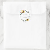 秋のひまわり結婚のクラシック丸シール ラウンドシール (バッグ)