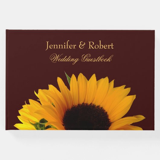 秋のひまわり結婚のゲストブック ゲストブック (正面)