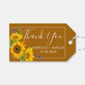 秋のひまわり結婚のプレゼントラベル ギフトタグ (正面(横))