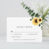 秋のひまわり結婚の応答カード 招待状 (スタンド正面)
