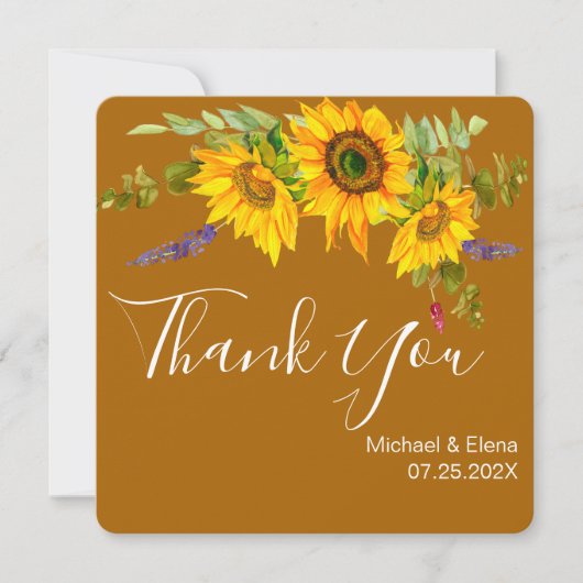 秋のひまわり結婚の感謝 (正面)