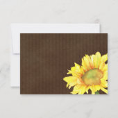 秋のひまわり結婚の食事の選択RSVP 出欠カード (裏面)