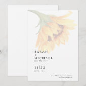 秋のひまわり結婚式の日付を保存 セーブザデート (正面/裏面)