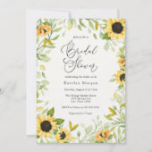 秋のひまわり緑のブライダルシャワー 招待状 (正面)