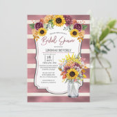 秋のひまわり花瓶 ブライダルシャワー招待状 招待状 (スタンド正面)