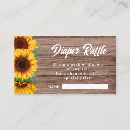 秋のひまわり | おむつラフ | ベビーシャワー エンクロージャーカード (正面)