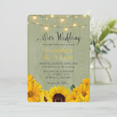 秋のひまわり サージュ材のウッドライトが私たちの結婚式を彩る 招待状 (スタンド正面)