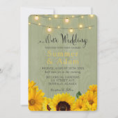 秋のひまわり サージュ材のウッドライトが私たちの結婚式を彩る 招待状 (正面)