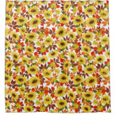 秋のひまわり シャワーカーテン (正面)