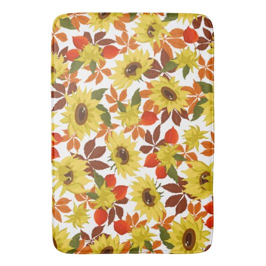 秋のひまわり バスマット (正面縦)