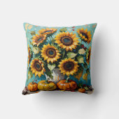 秋のひまわり、秋ひまわり、かぼちゃの クッション (裏面)